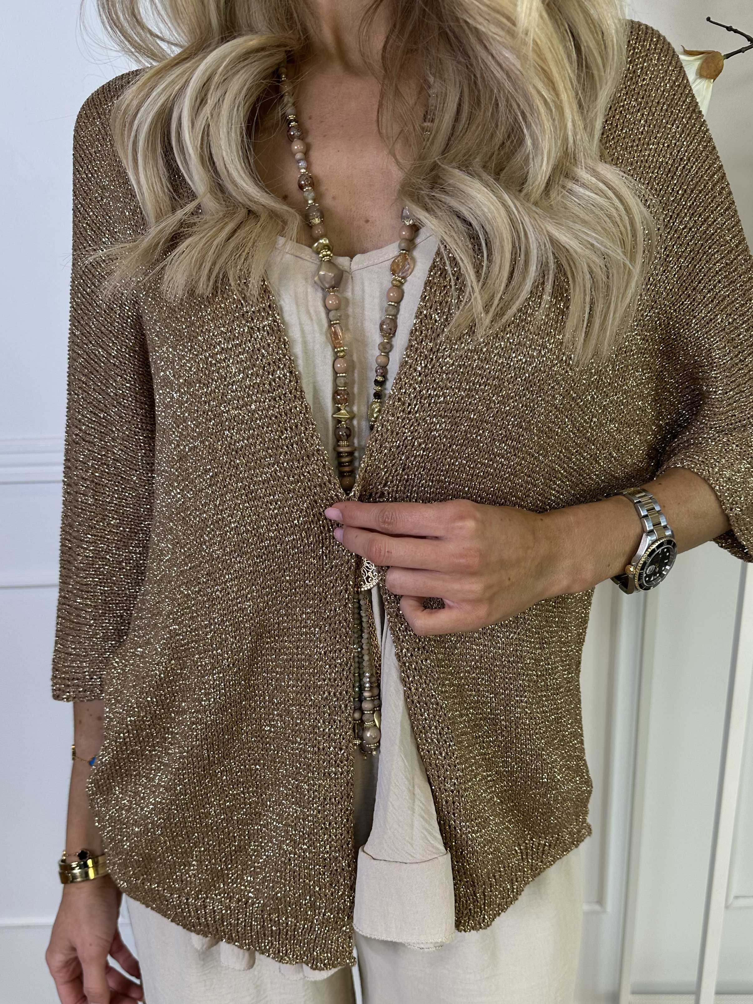 Mariela - Söt kofta i viskos med glittertrådar